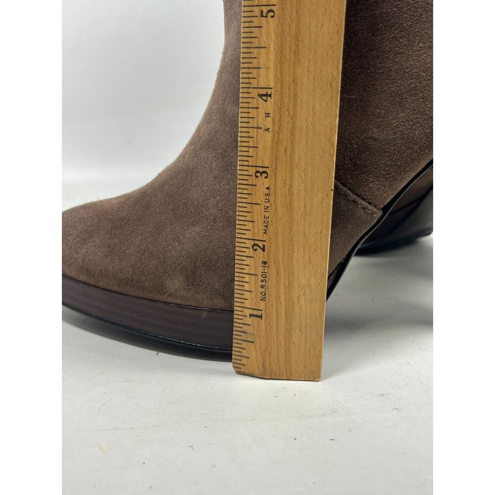 FRYE Boots Womens 9.5M Harlow Multi Strap Suede Leather Platform Heeled Brown - Picture 12 of 13